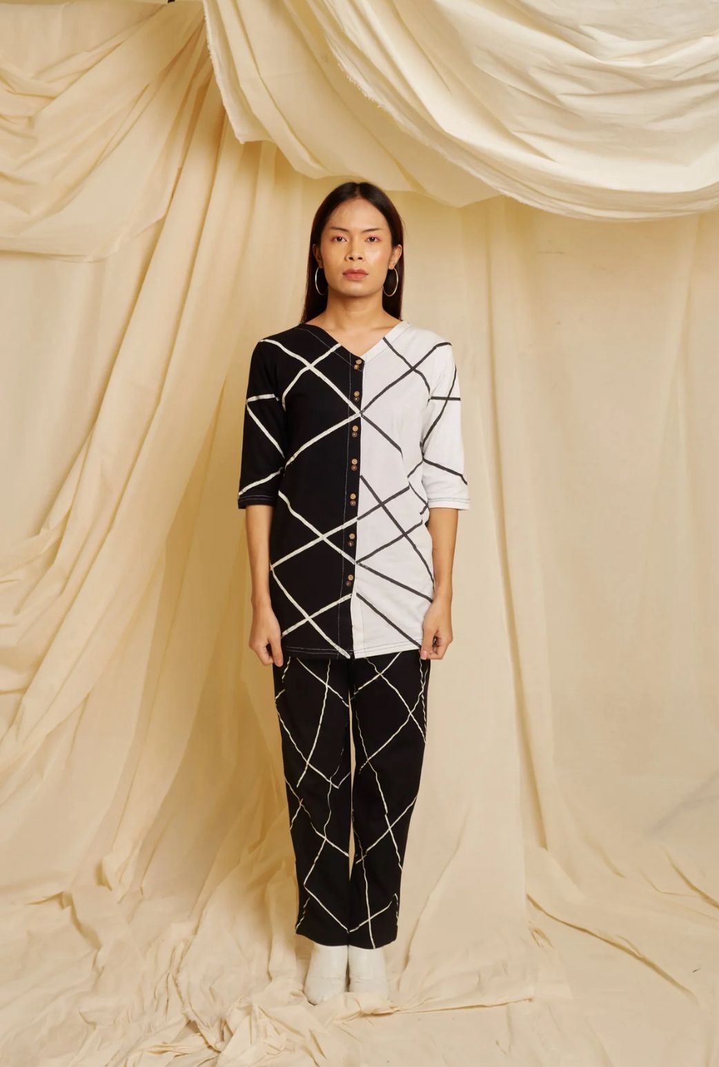Crossroad Contrast Mono Strike Knit Dress I CLEARANCE SALE