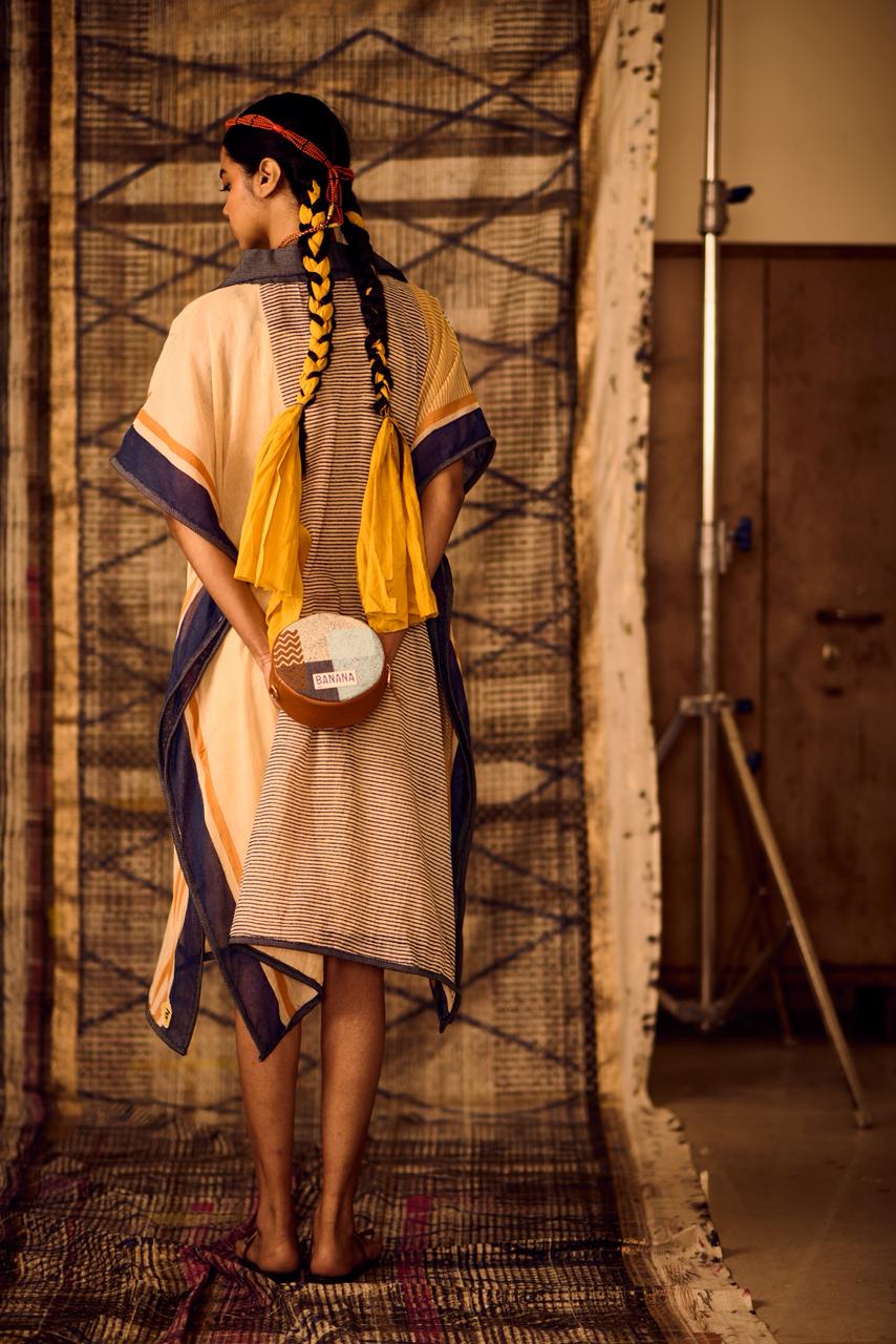 Sequence Denim Collar Kaftan With Slip Dress