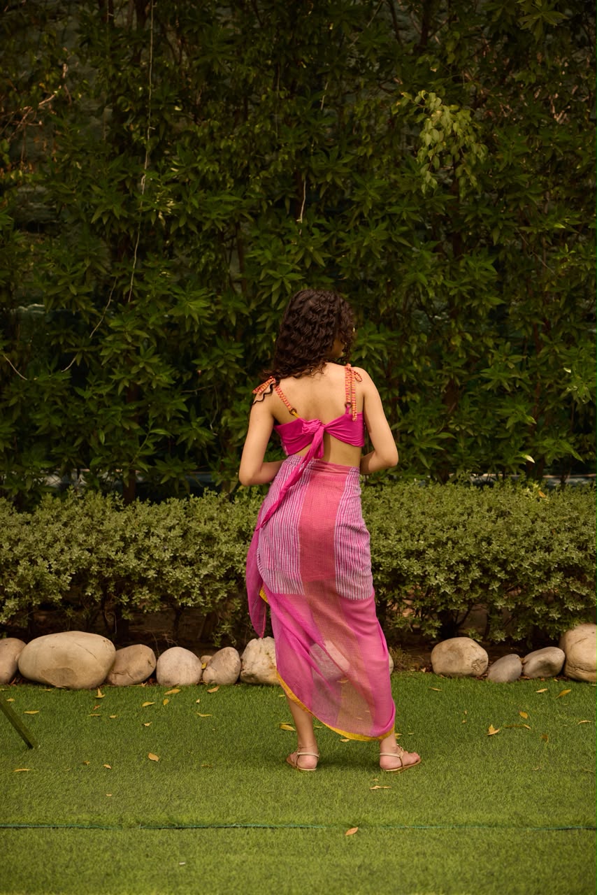Weekend Candy Pink Wrap Sarong with Shorts