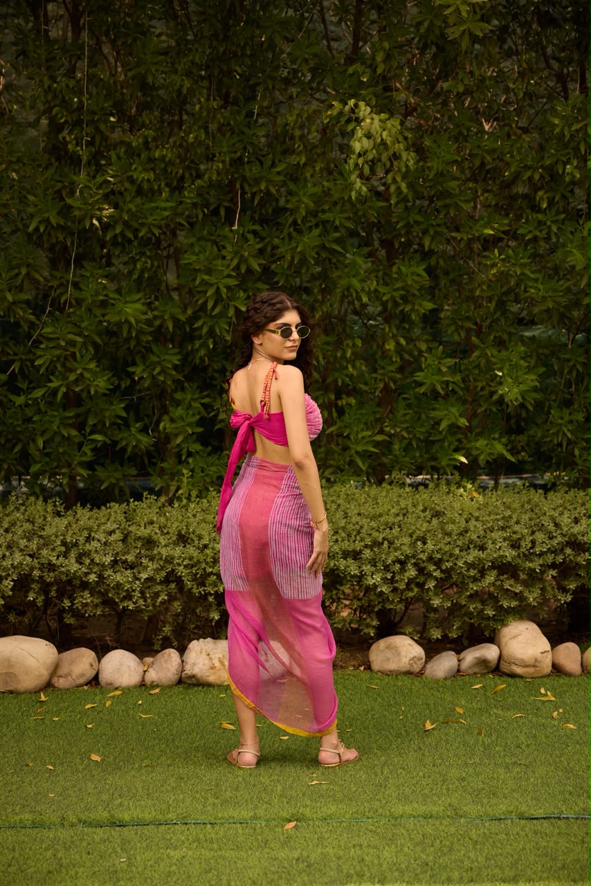 Weekend Candy Pink Wrap Sarong with Shorts