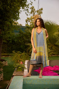 Weekend Blue Lagoon Slip Dress With Stole (Set of 2)