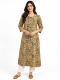 Beige Printed Kurta I CLEARANCE SALE