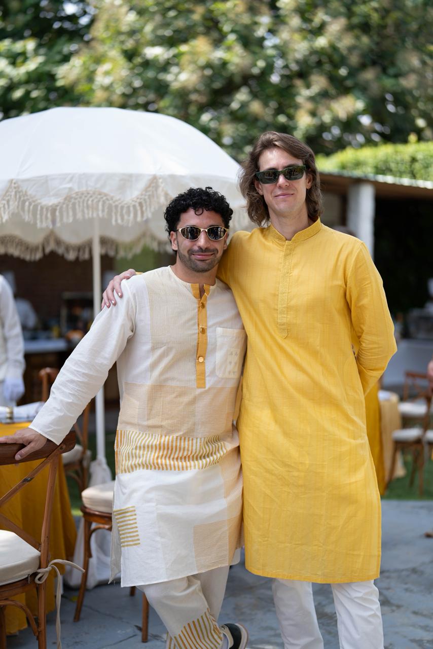 BANANA man Marigold Haldi Kurta (Set Of 3)