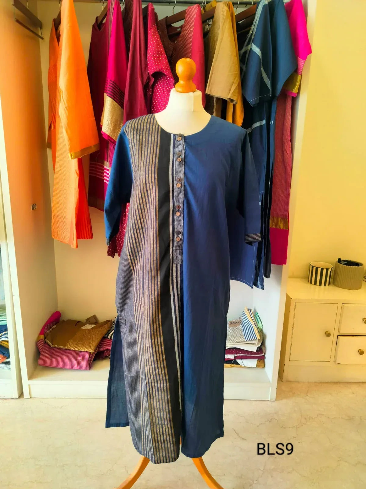 Navy Blue Cotton Kurta I CLEARANCE SALE - BANANA labs