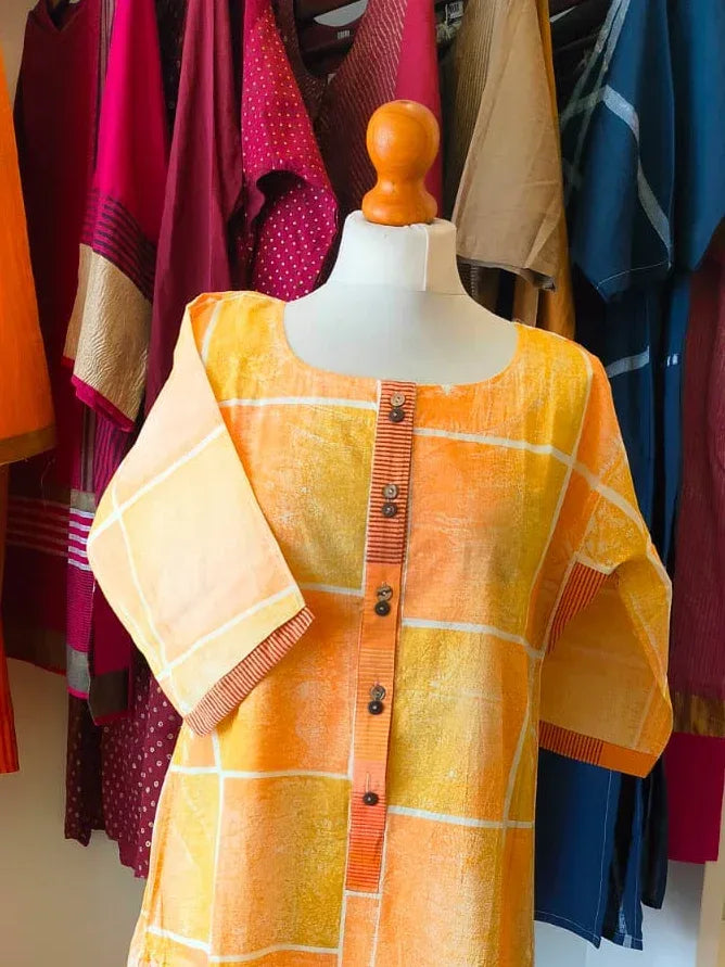 Orange White Stripe Kurta I CLEARANCE SALE - BANANA labs