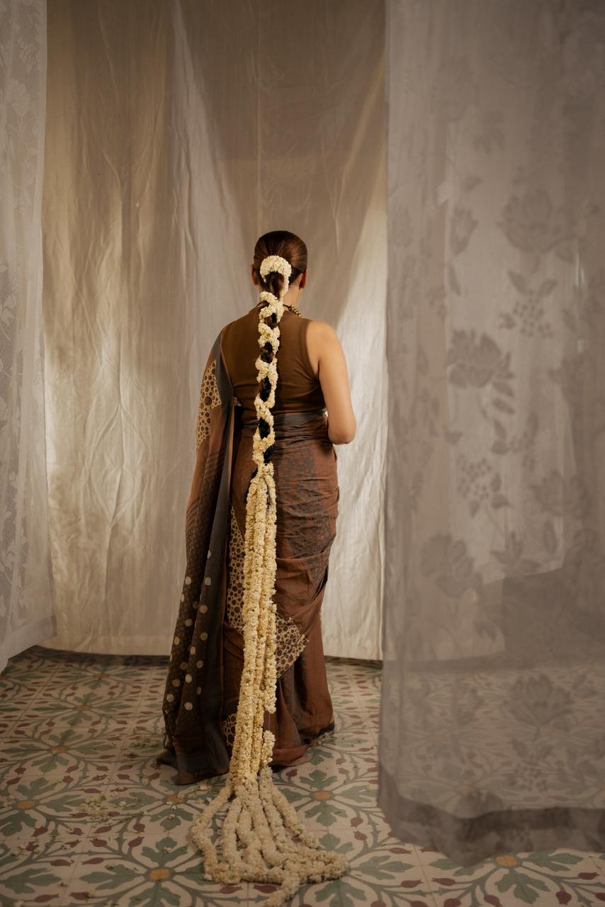 Crater Bronze Saree