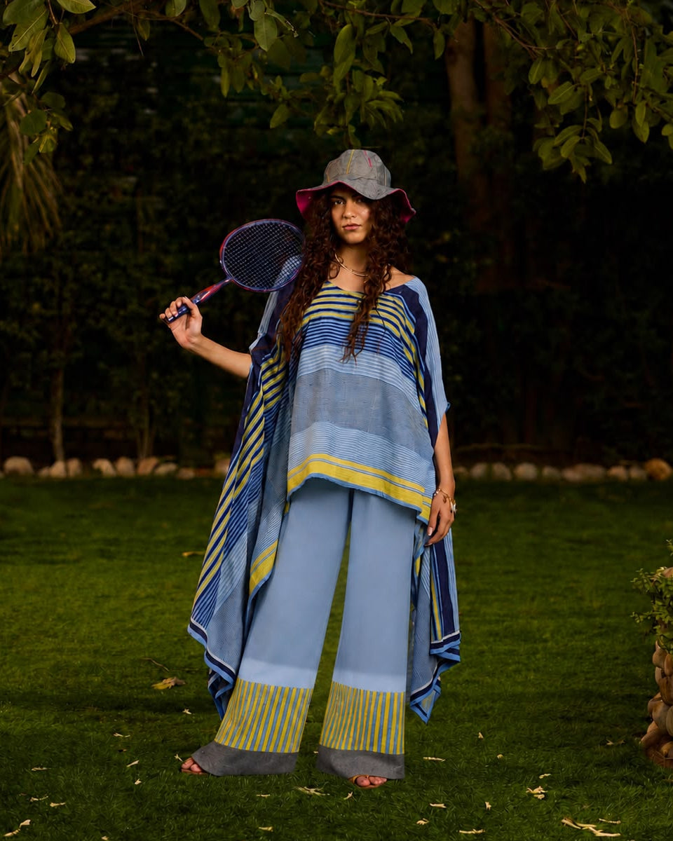 Weekend Blue Lagoon Wind Kaftan Set (Set of 2)