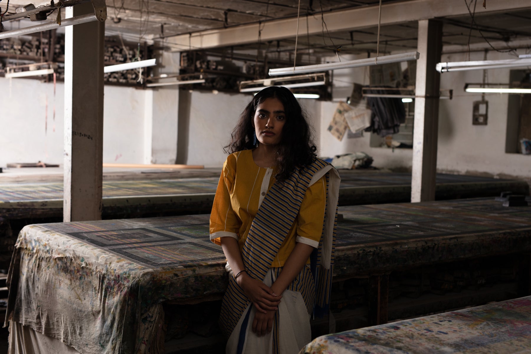 Span Mustard Saree