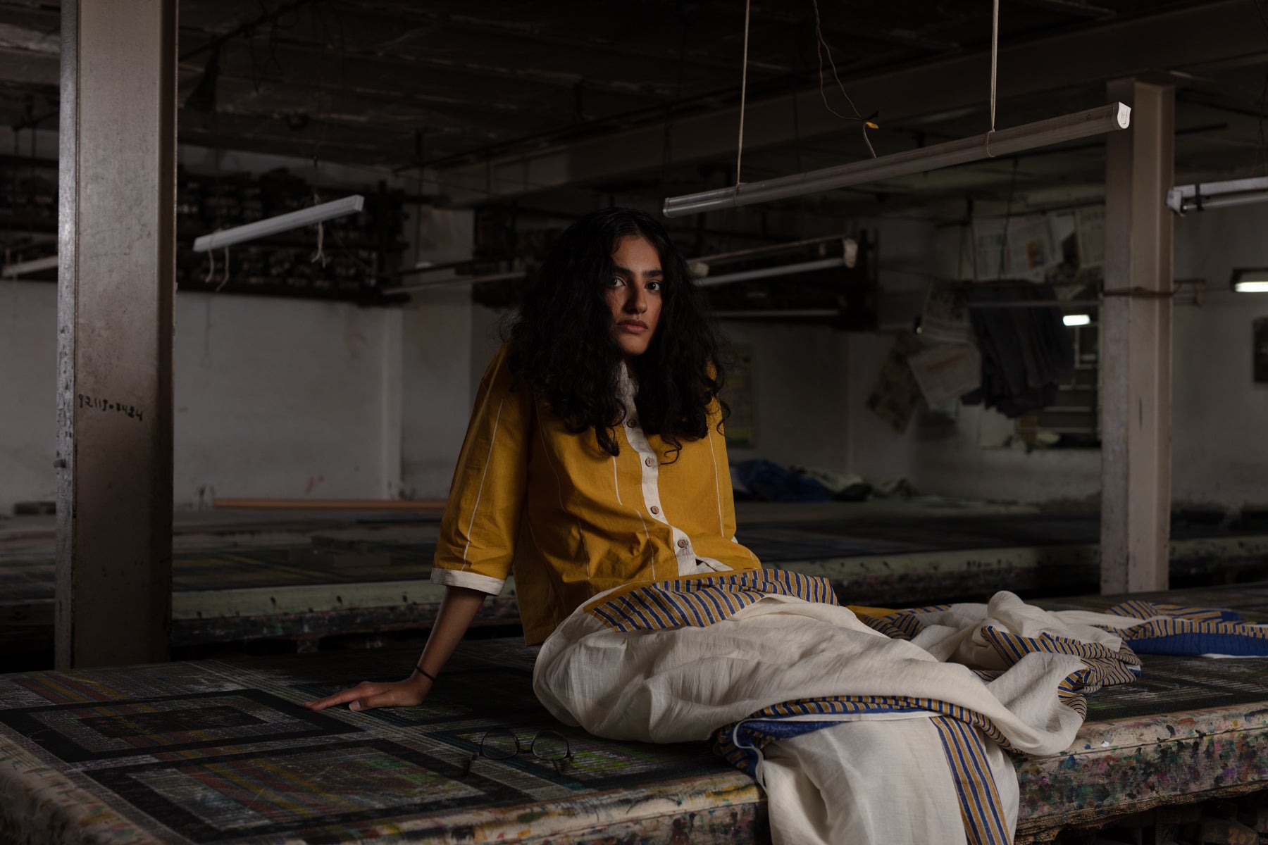 Span Mustard Saree