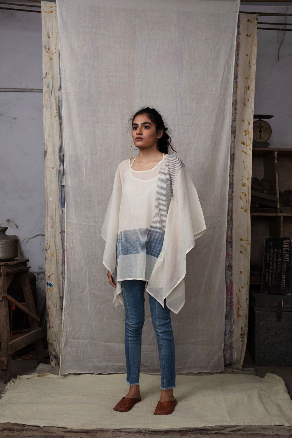 Mishap White Kaftan and stole