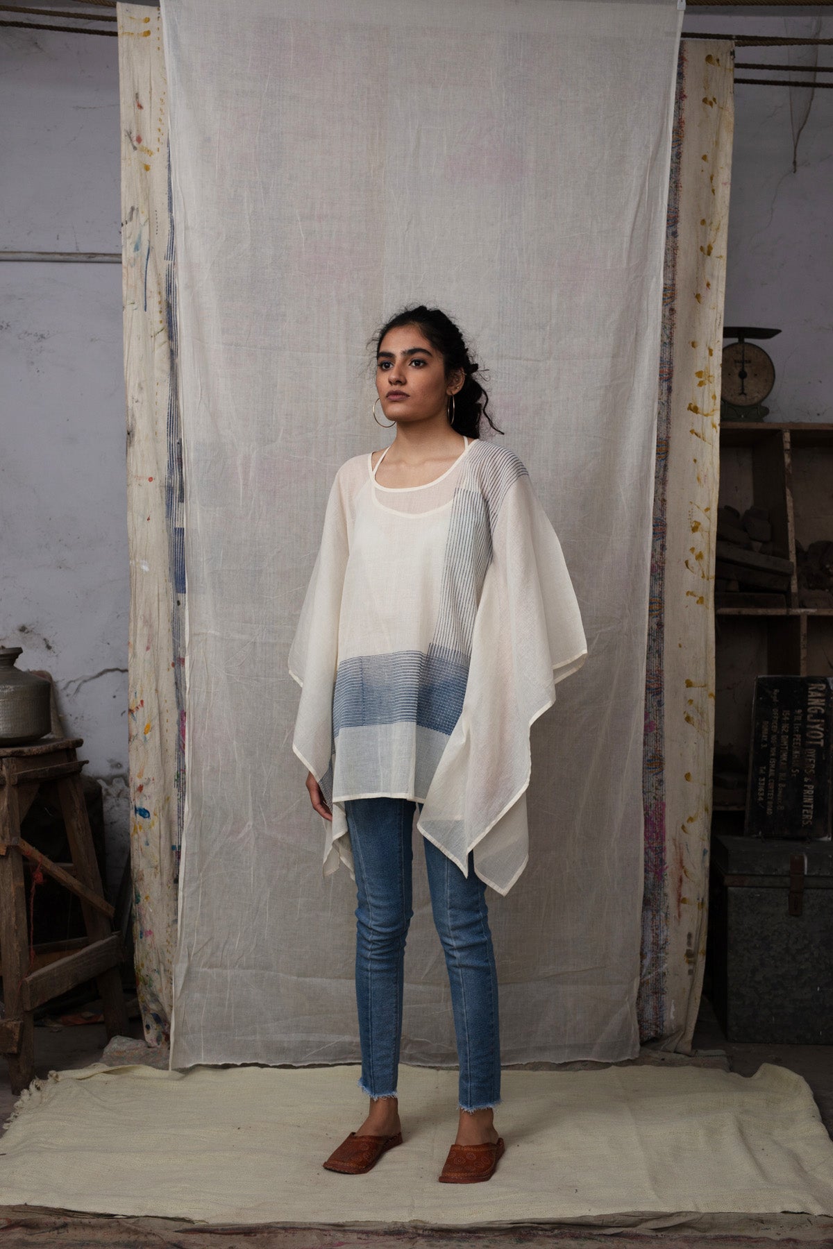 Mishap White Kaftan and stole