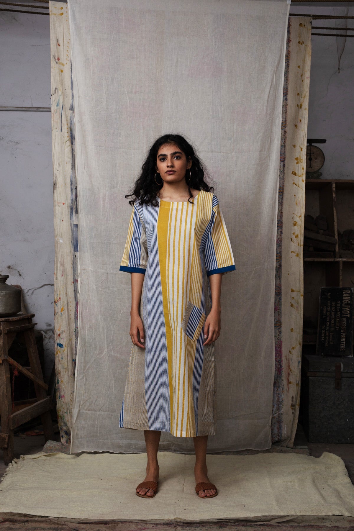 Doppler Hint Mustard Dress
