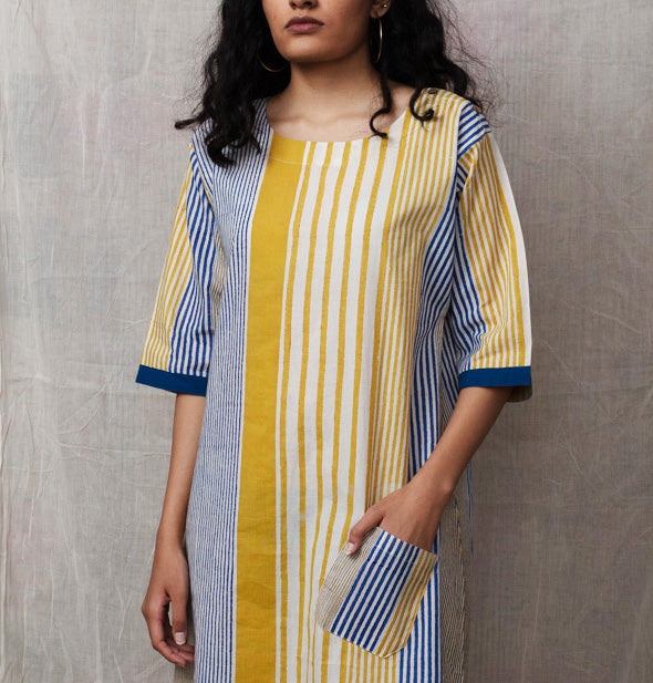 Doppler Hint Mustard Dress