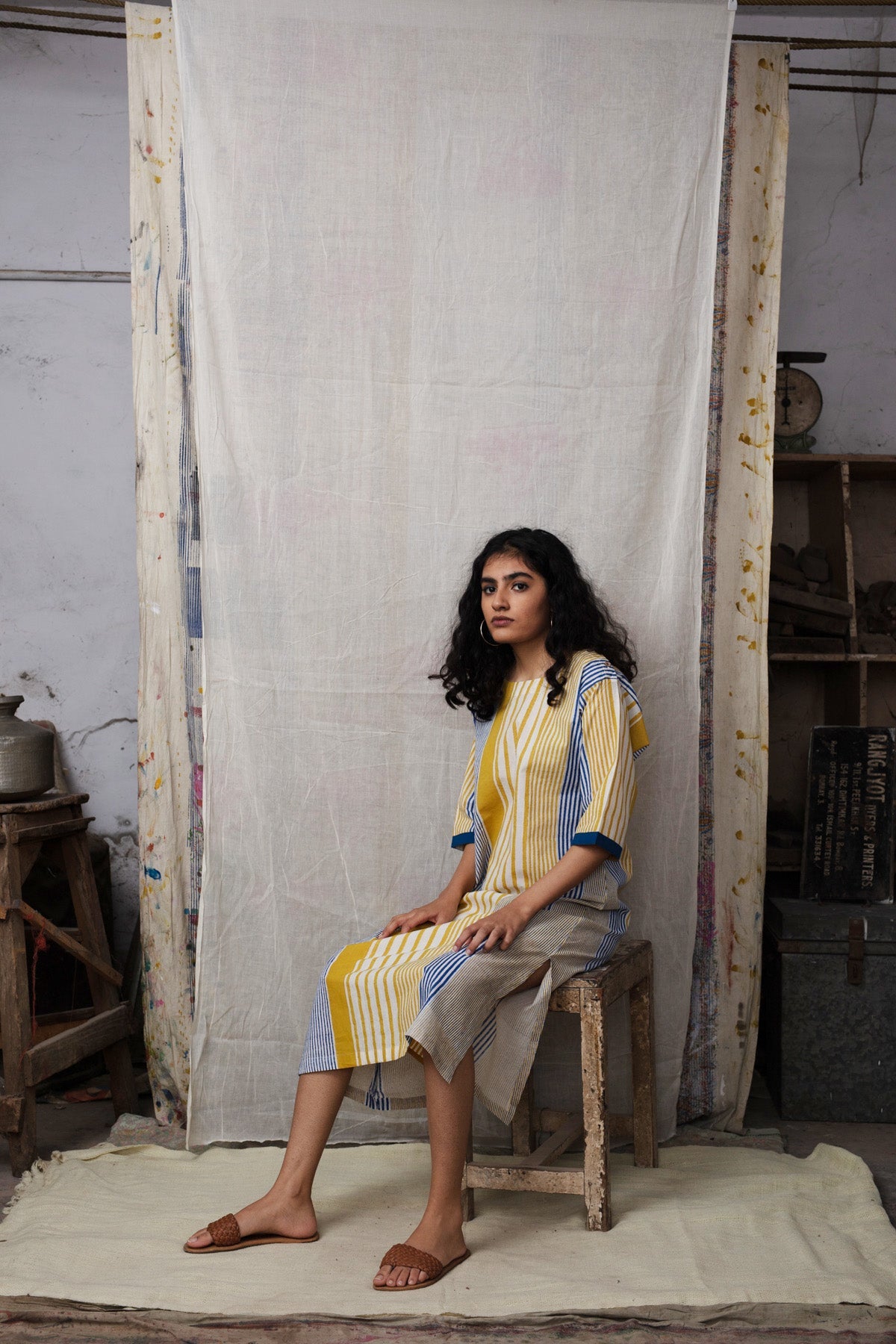Doppler Hint Mustard Dress