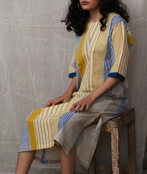Doppler Hint Mustard Dress