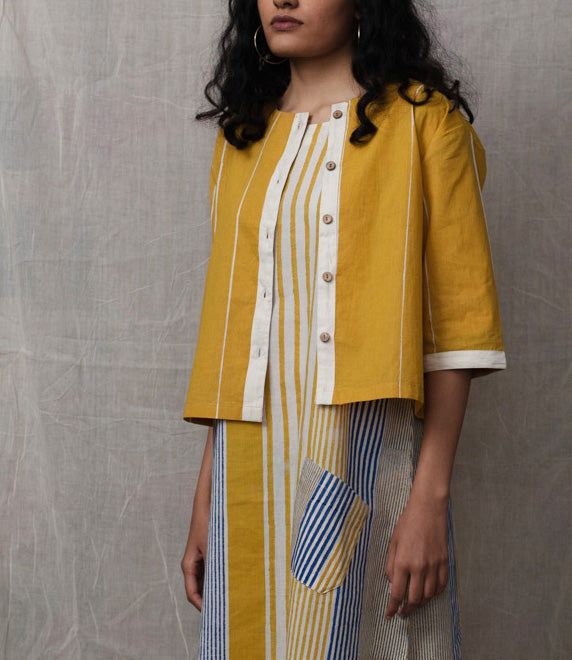 Doppler Hint Mustard Dress and Shrug