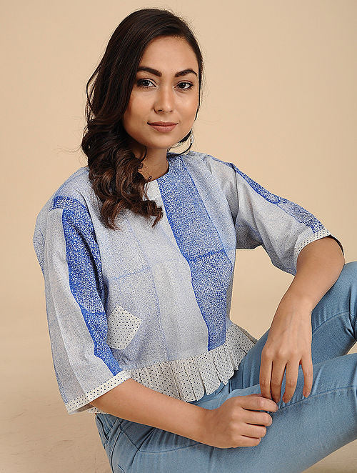 Brick/Brick Blue Crop Top