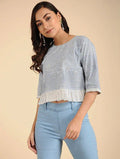 Mesh Blue Crop Top - BANANA labs