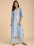 Brick/Brick Blue Kurta - BANANA labs
