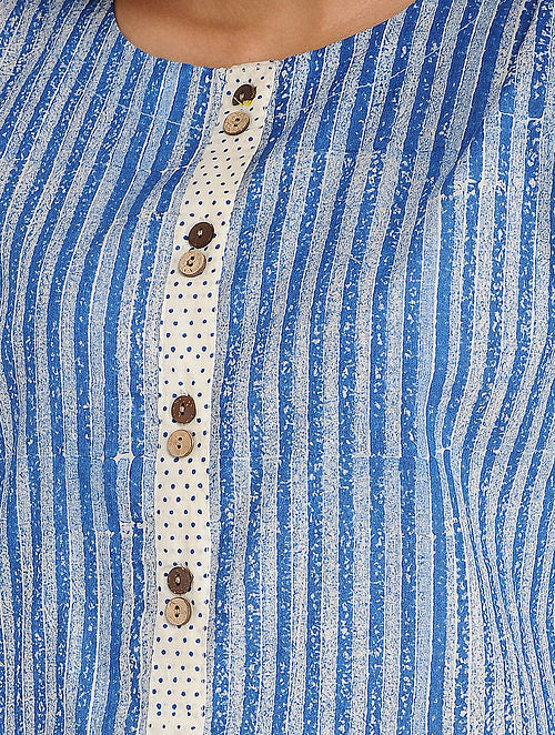 Macro Blue Kurta