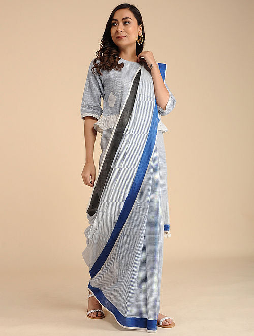 Micro Blue Saree