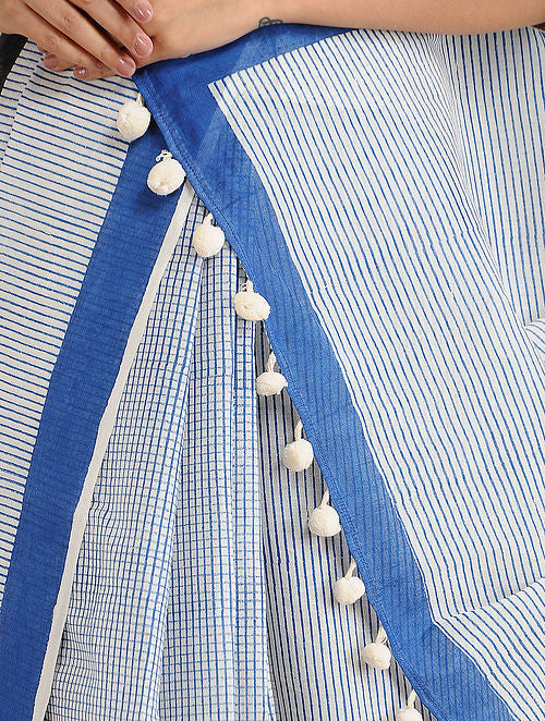Micro Blue Saree