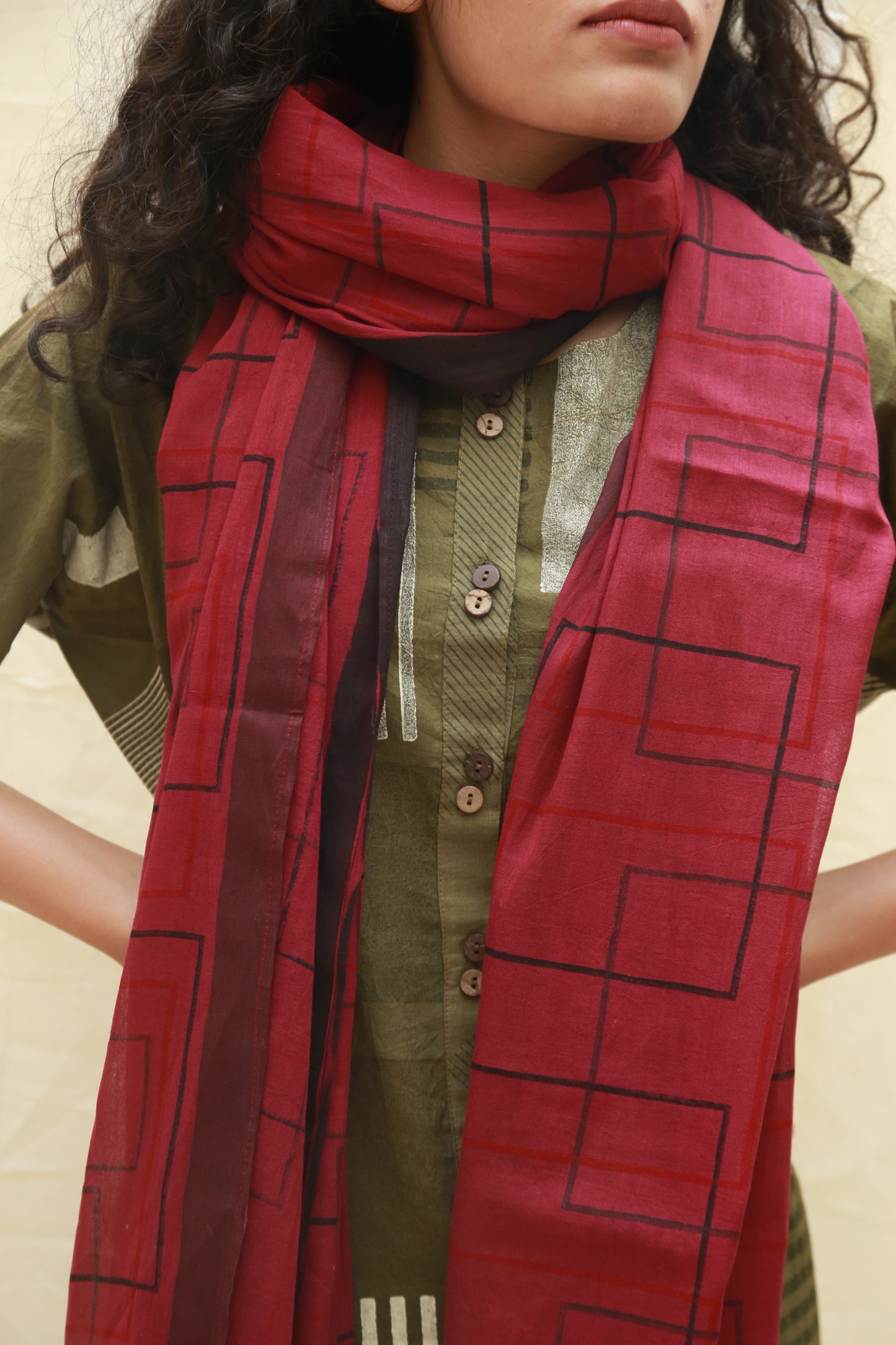 Trace Maroon Dupatta