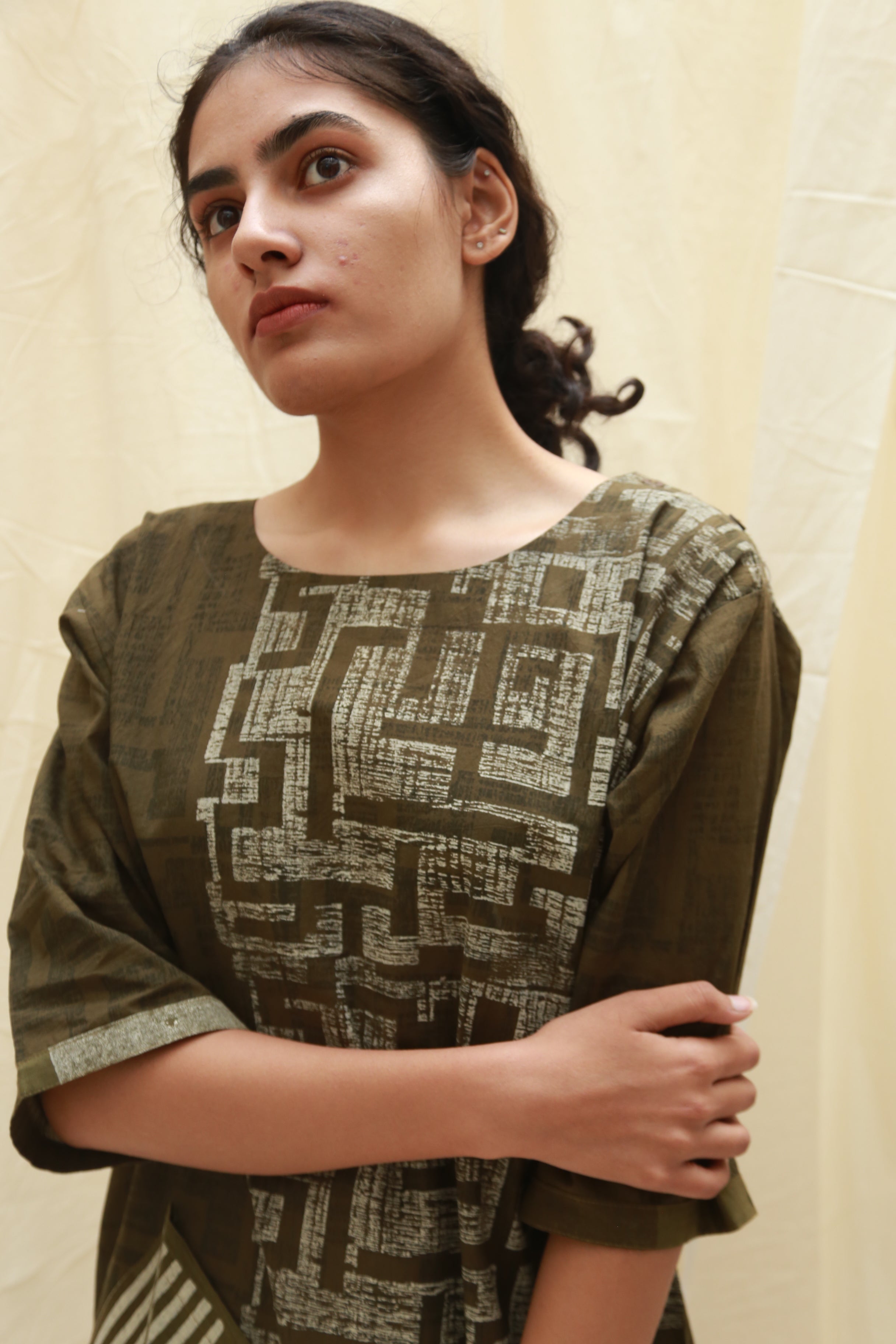 Maze Olive Kurta