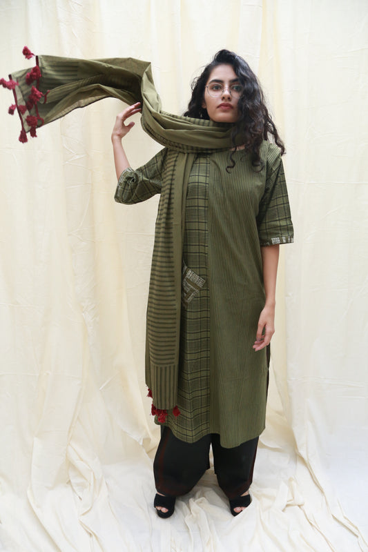 Twine Olive Kurta