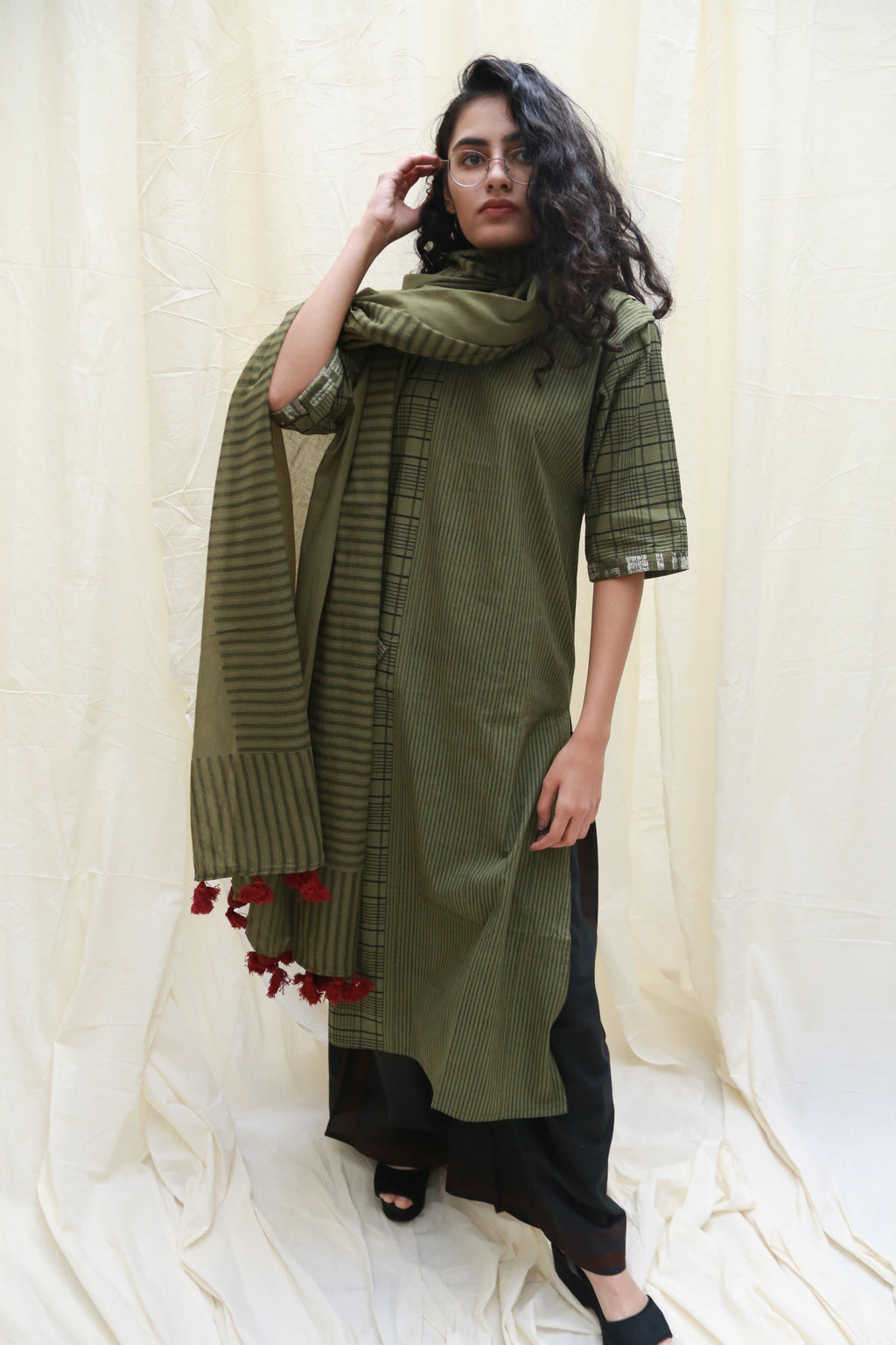 Twine Olive Kurta