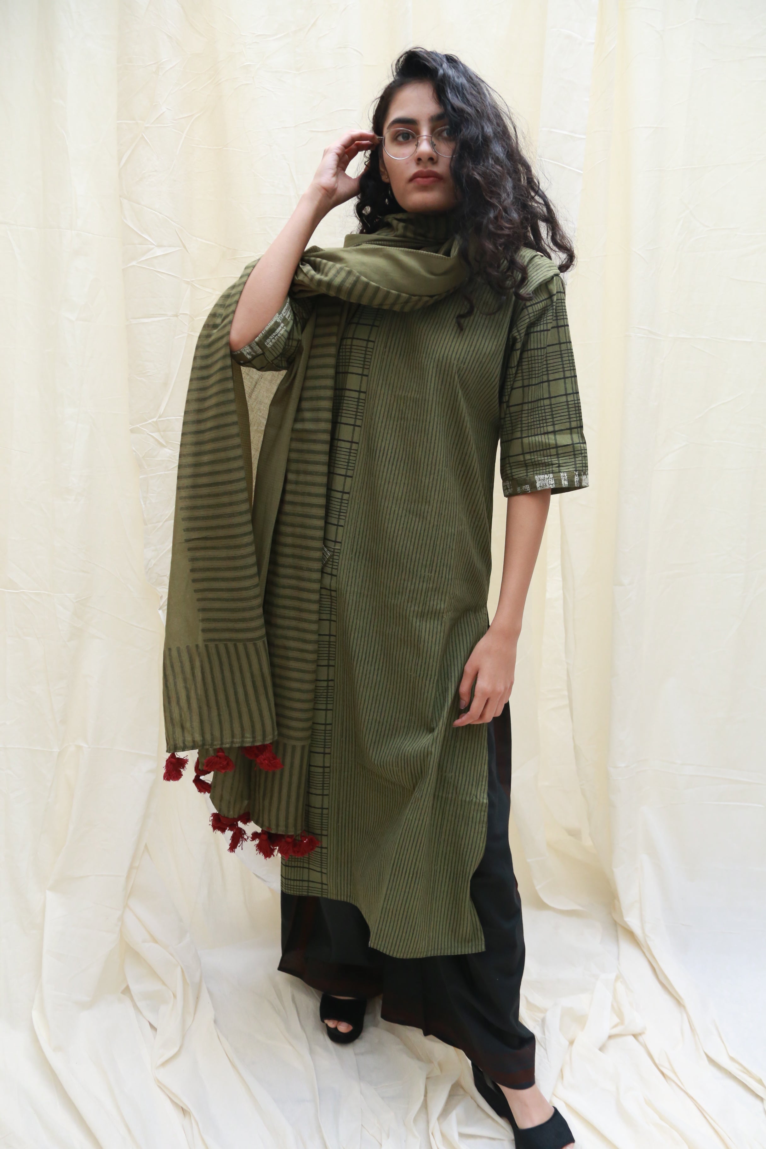 Twine Olive Kurta