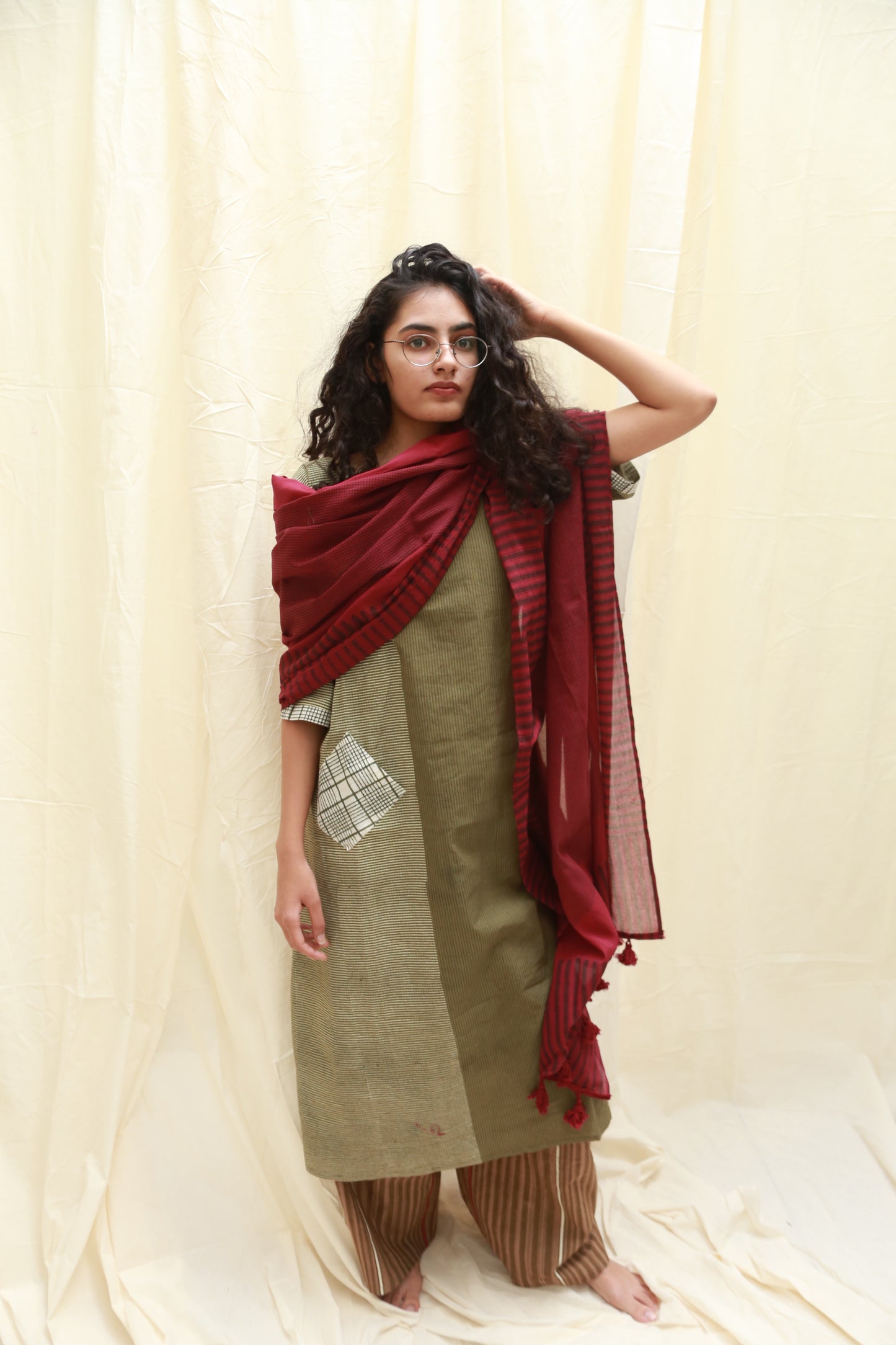 Trace Maroon Dupatta