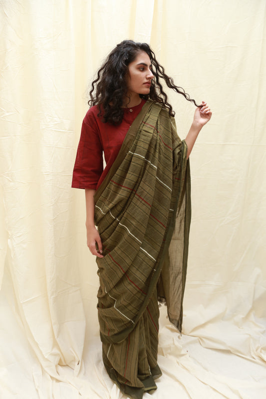 Hint Olive Saree