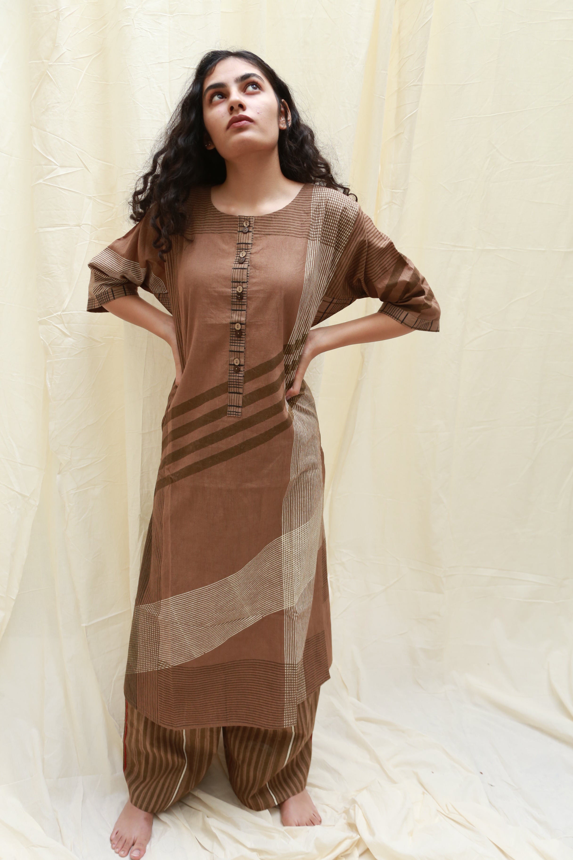Mishap Brown Kurta