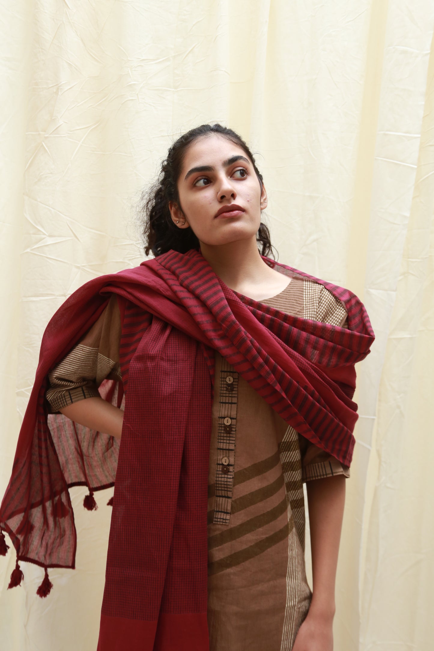 Trace Maroon Dupatta