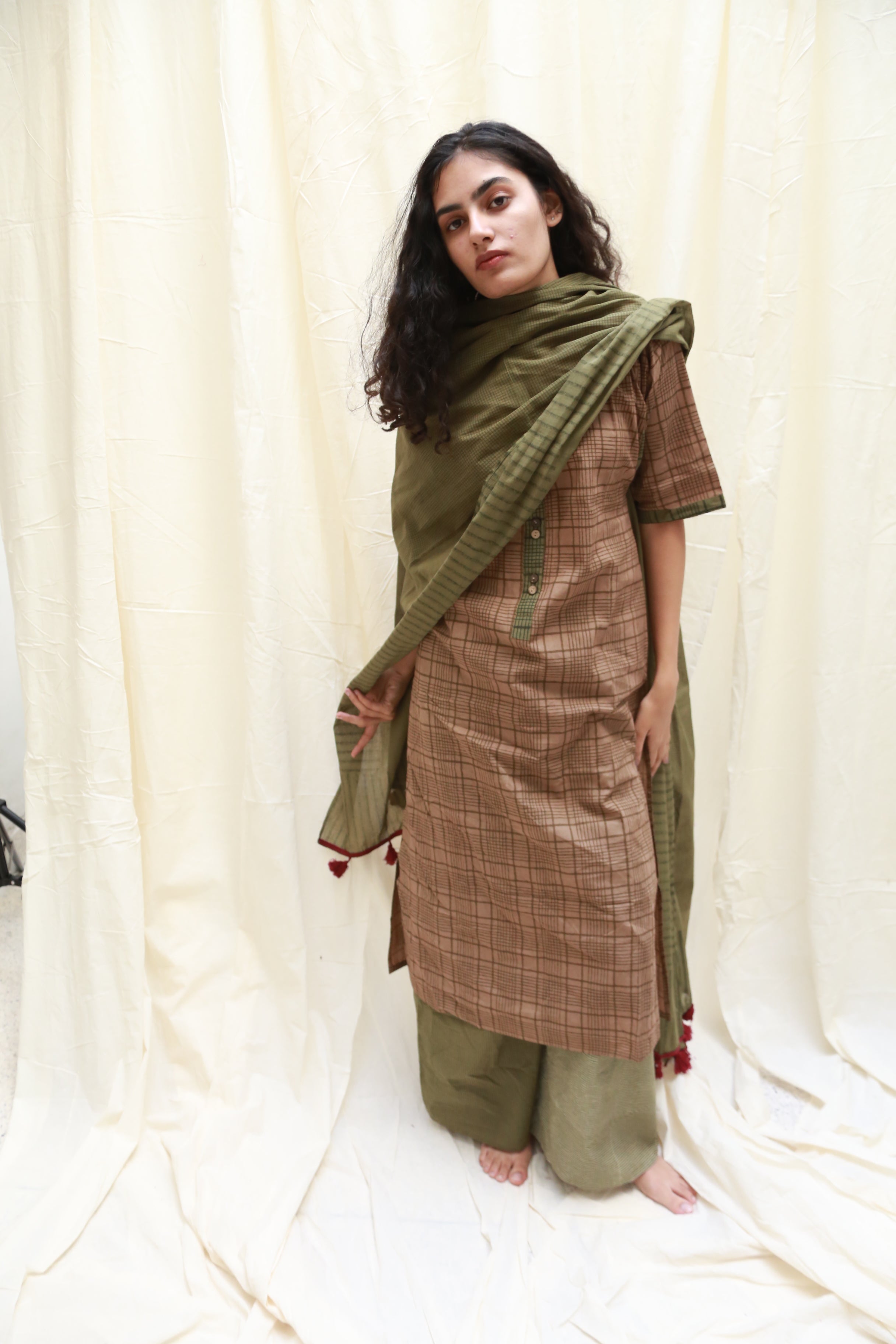 Twine Brown Kurta