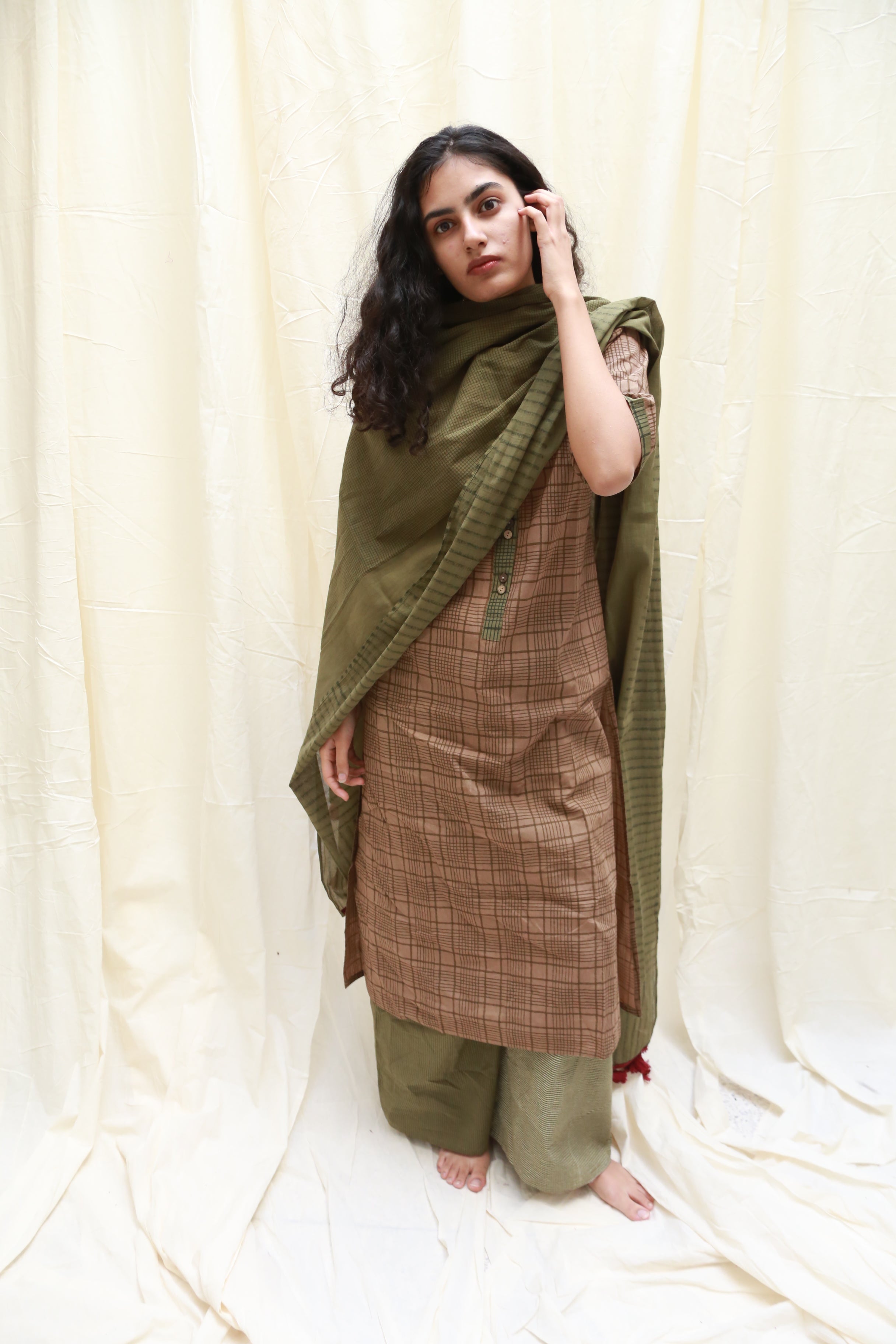 Twine Brown Kurta