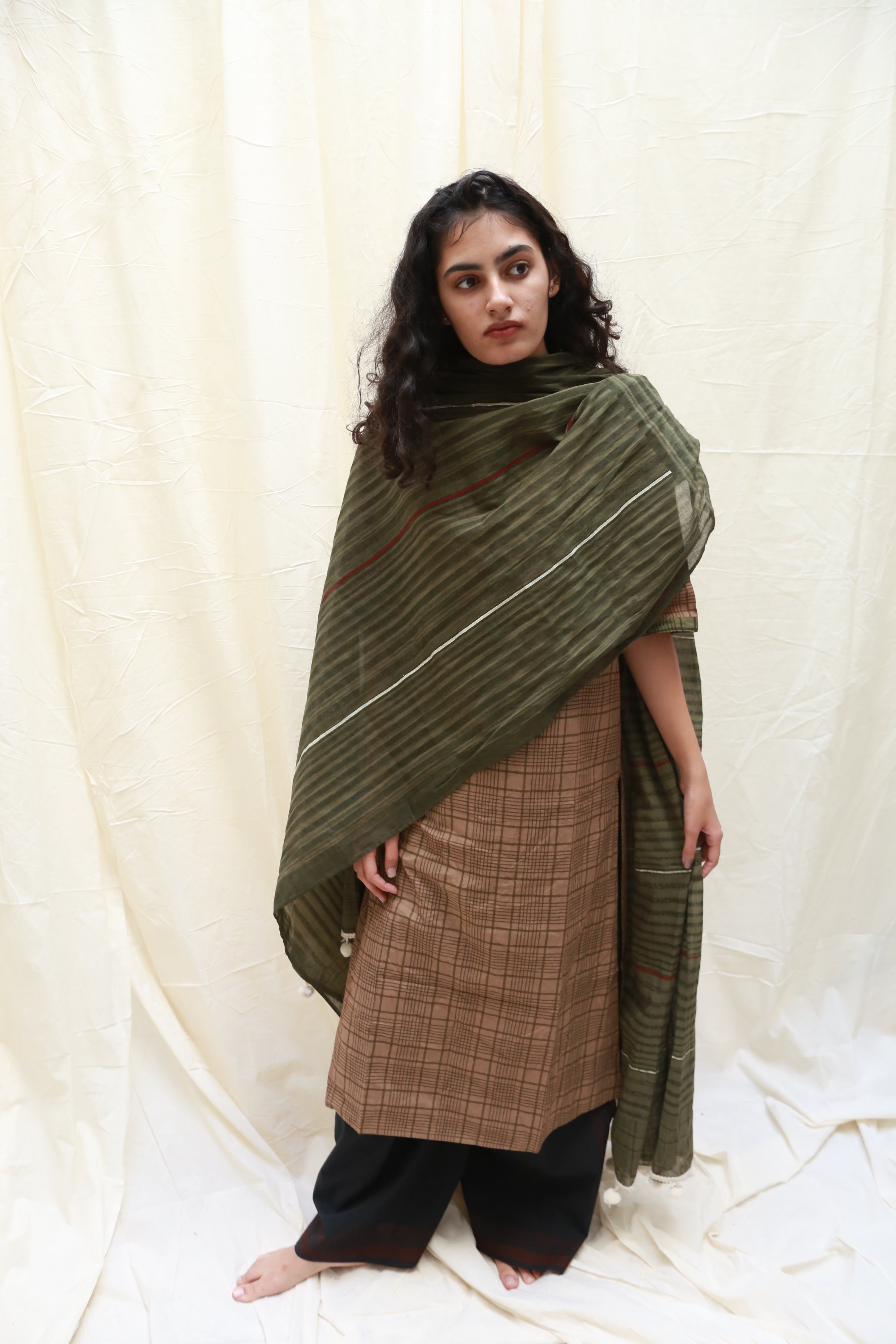 Twine Brown Kurta