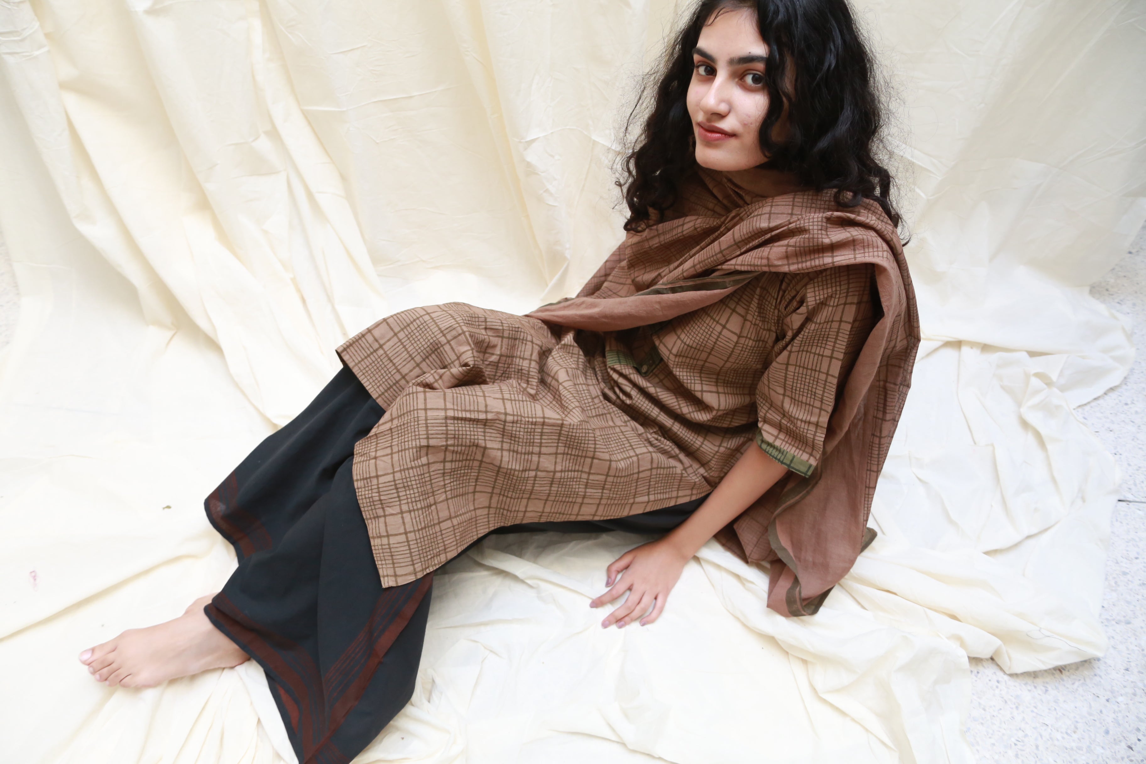 Twine Brown Kurta
