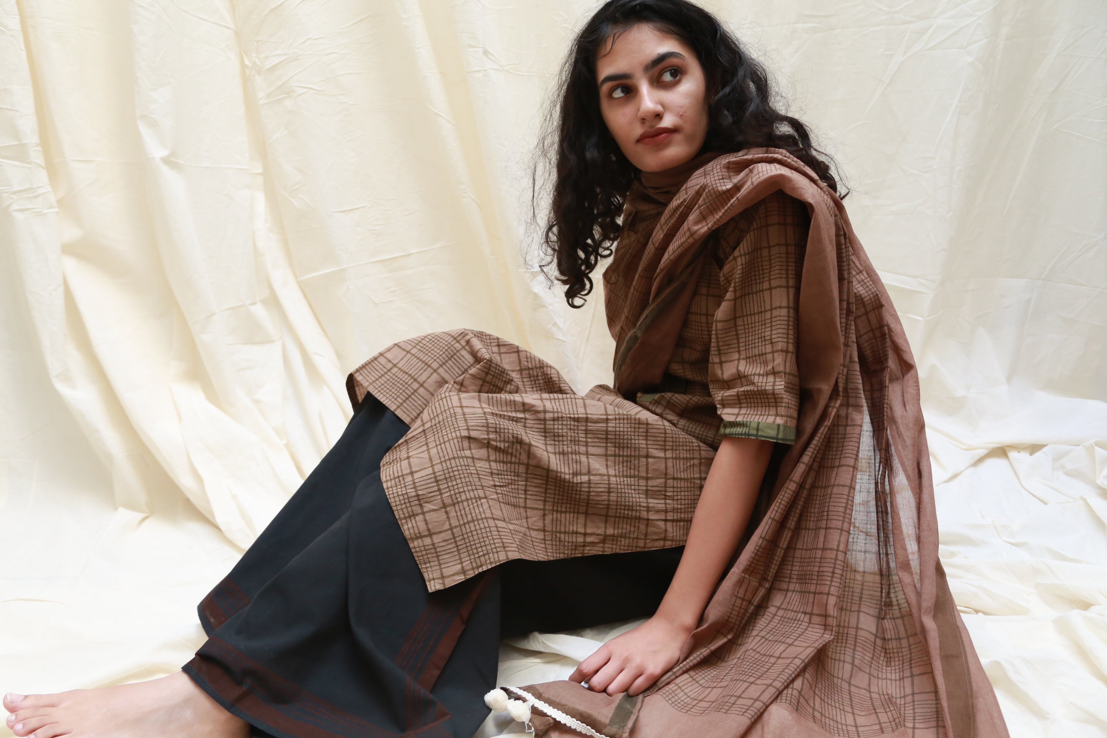 Twine Brown Kurta