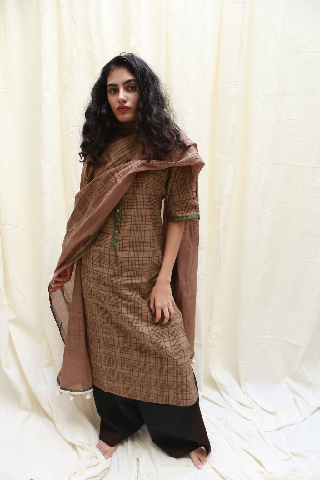 Twine Brown Kurta