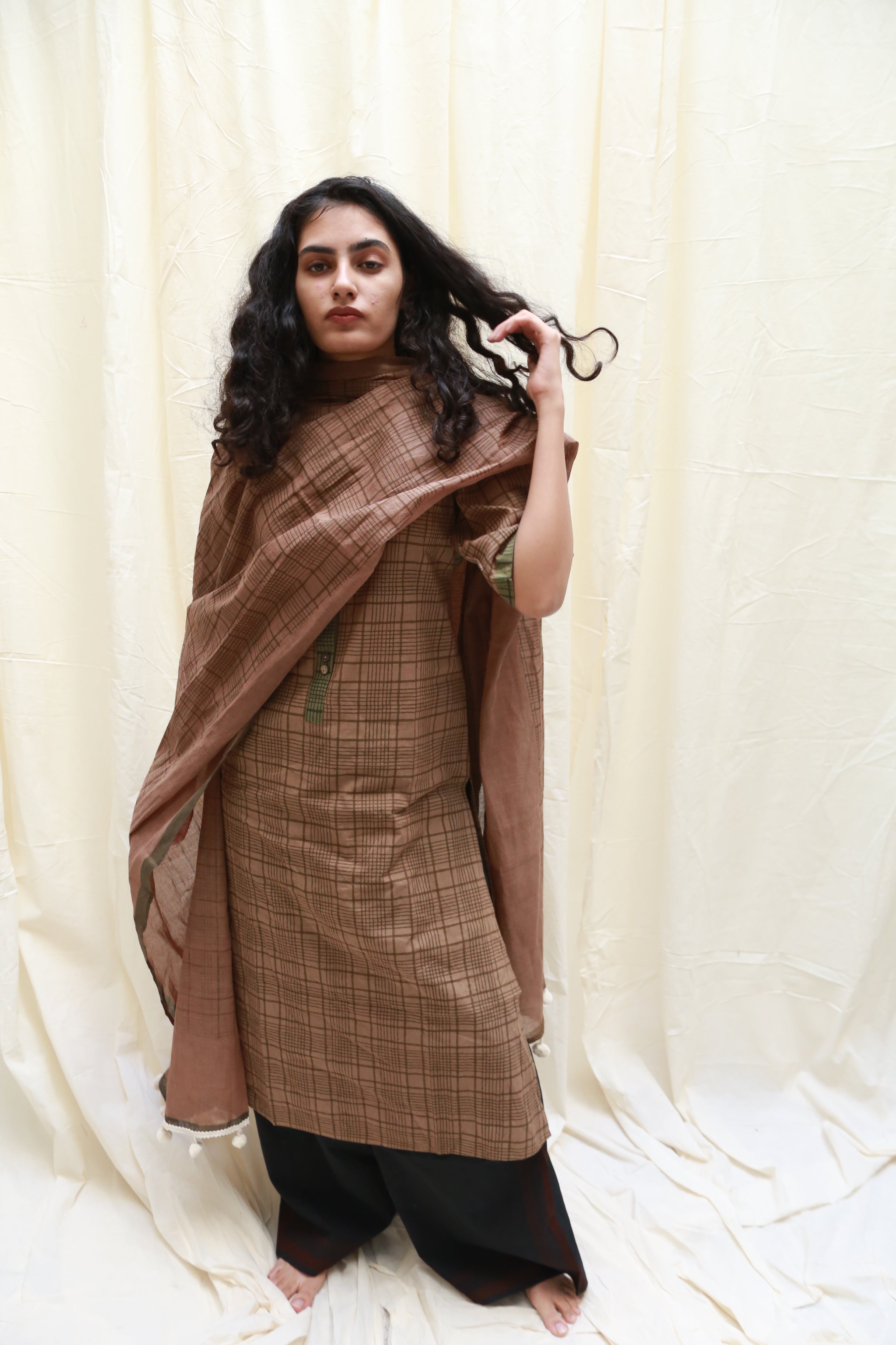 Twine Brown Kurta