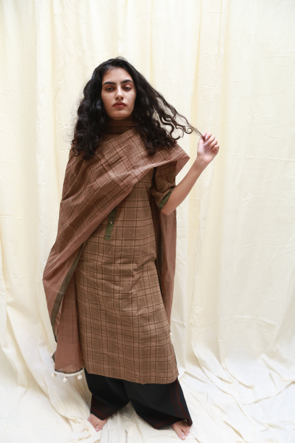 Twine Brown Kurta