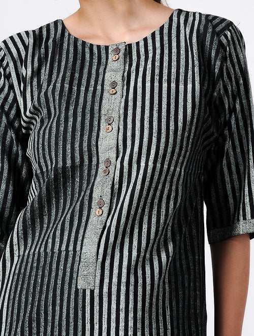 Macro Black Kurta