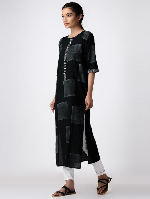 Space Boxy Black Kurta