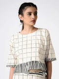 Grid White Crop Top - BANANA labs