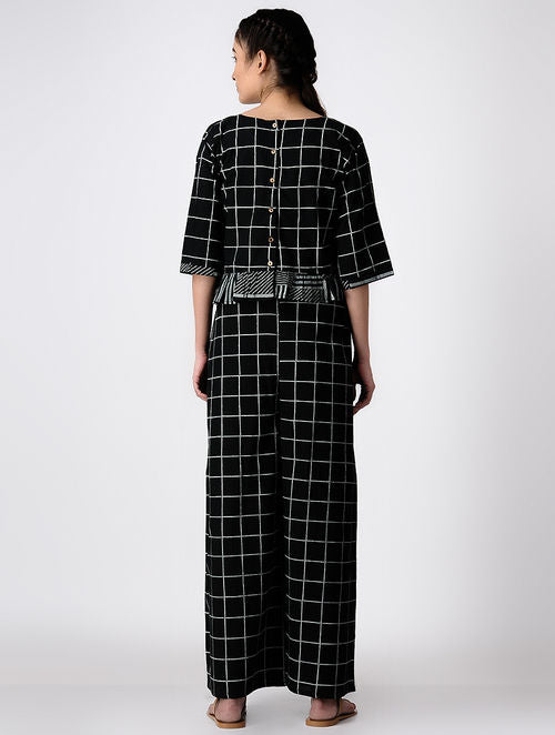 Grid Black Crop Top