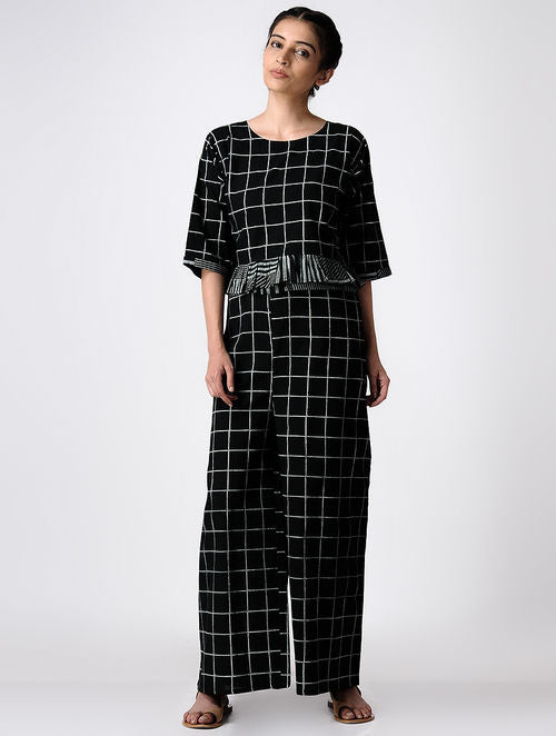 Grid Black Crop Top