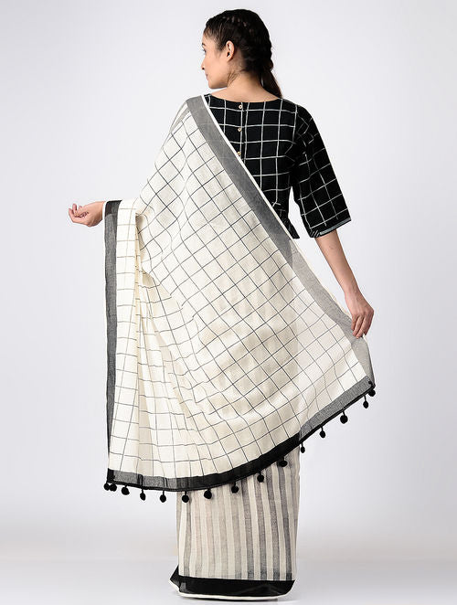 Boundary White Sari