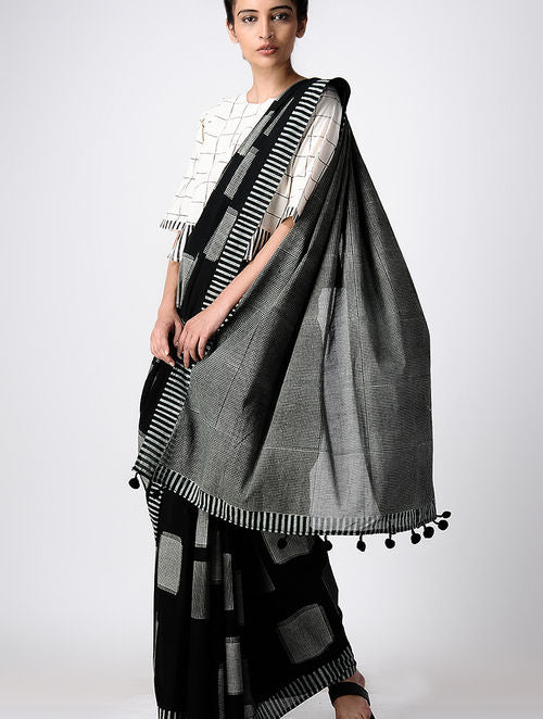 Space Boxy Black Saree